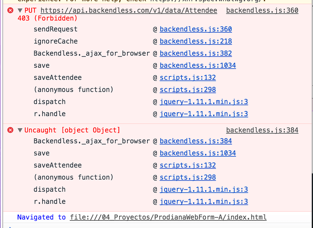 Getting A 403 (Forbidden) When Trying To Save Object Using Javascript ...