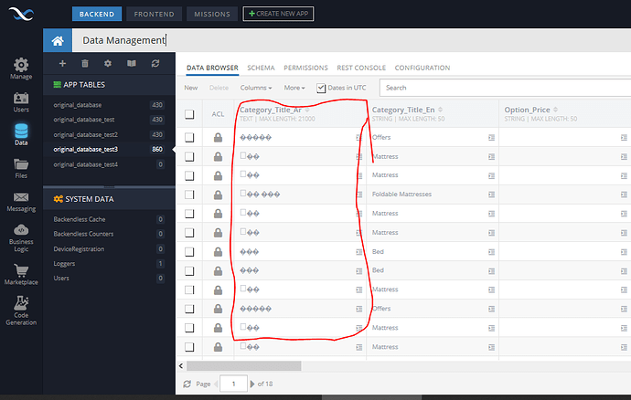 error table