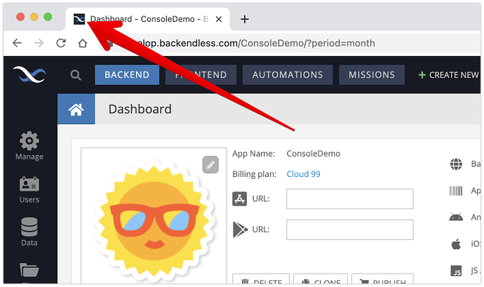 Dashboard - ConsoleDemo - Backendless 2022-01-31 13-42-59