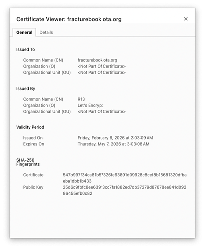 Certificate Viewer: fracturebook.ota.org 2026-03-05 10-20-57