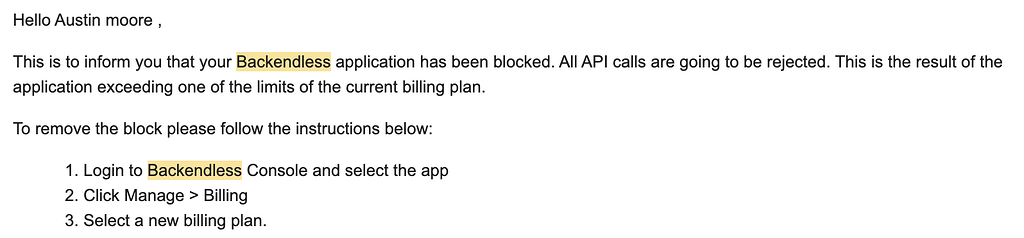 Scale plan doesn't seem to be allowing activity - Billing - Backendless ...