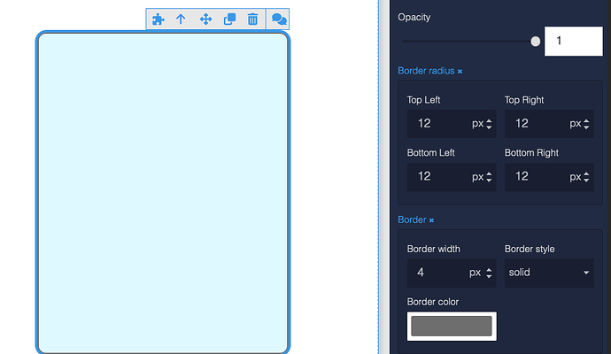 UI Builder: Border radius suggestion - option to edit all 4 at once ...