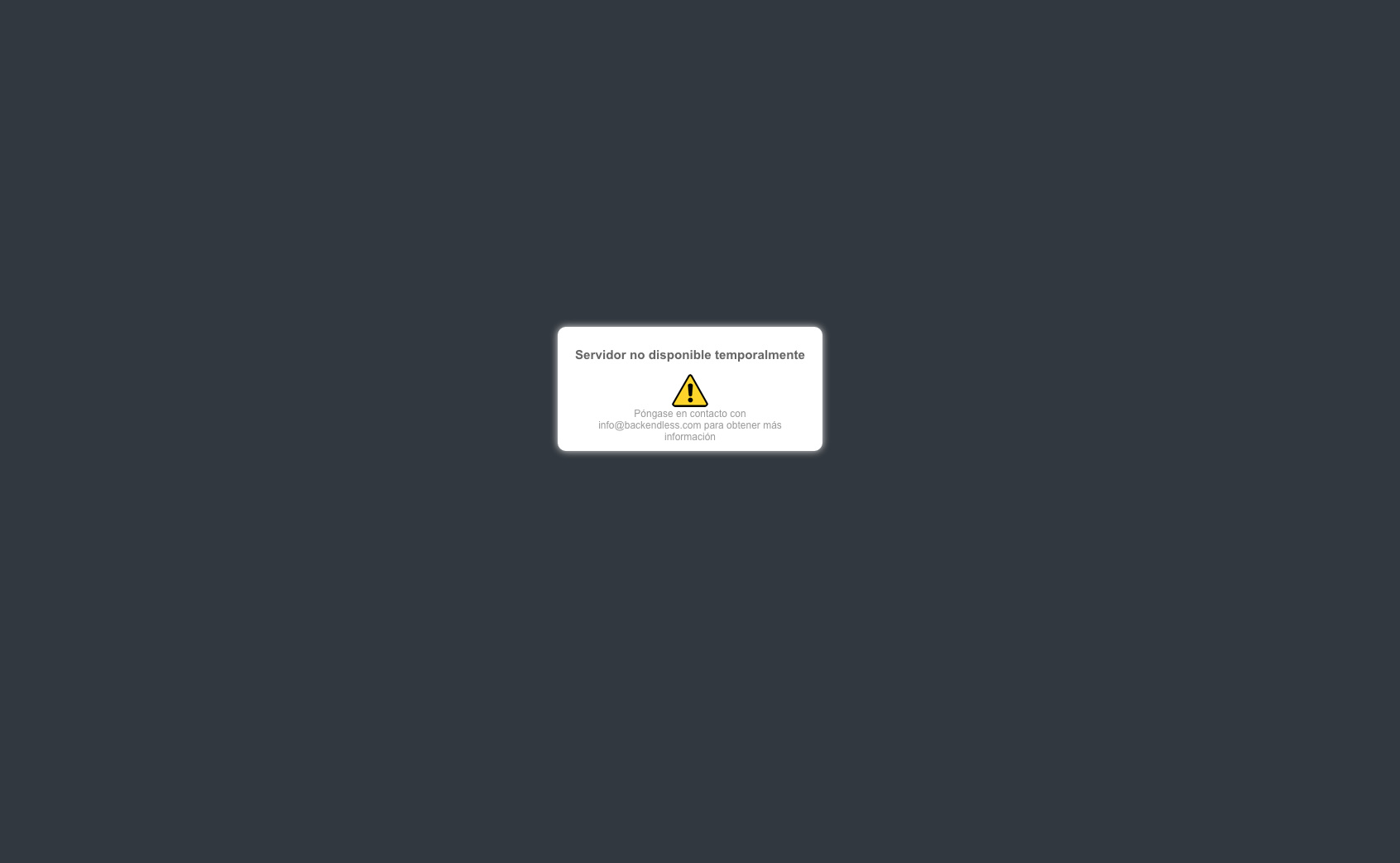 Server not available - General - Backendless Support