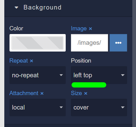 Not able to dynamically change a block's background image with Codeless -  Bug - Backendless Support