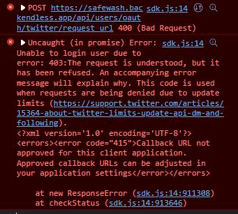 Twitter Callback URL error