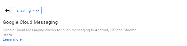 Enabling the google cloud message.PNG